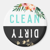  Floral CLEAN VUILE Vaatwasser Magnet (Voorkant)