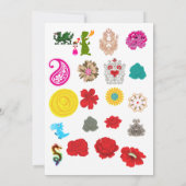Floral Clipart Dragon Stickers Pack | Cute Art Kaart (Achterkant)