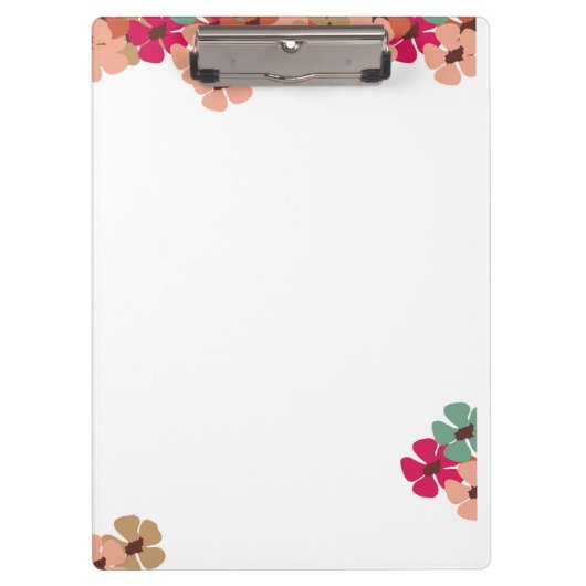 Floral Clipboard with Colorful Blooms Klembord (Voorkant)