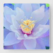 Floral Clock - Lavender Vierkante Klok (Voorkant)