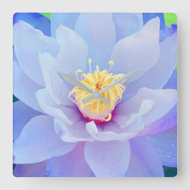 Floral Clock - Lavender Vierkante Klok