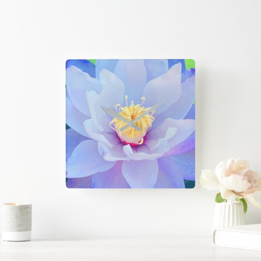 Floral Clock - Lavender Vierkante Klok (Huis)