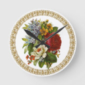 Floral Clock Ronde Klok (Voorkant)