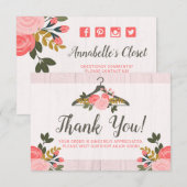 Floral Clothes Hanger Closet Boutique bedankt (Voorkant / Achterkant)