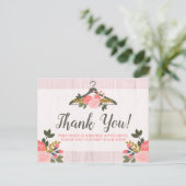 Floral Clothes Hanger Closet Boutique bedankt Briefkaart (Staand voorkant)