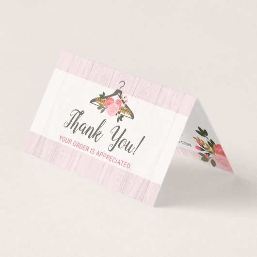Floral Clothes Hanger Closet Boutique bedankt Kaart (Voorkant)