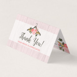 Floral Clothes Hanger Closet Boutique bedankt Kaart