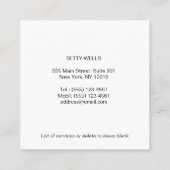 Floral Clothes Hanger Seamstress Tailor Vierkante Visitekaartje (Achterkant)