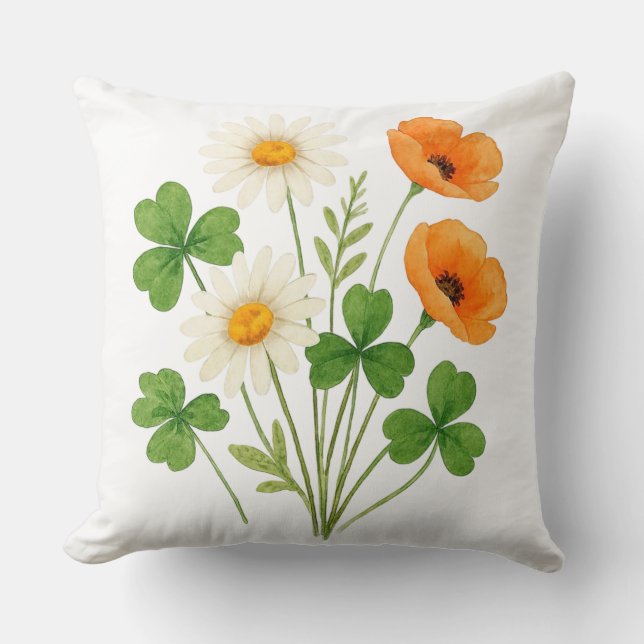 Floral Clover Bouquet St. Patrick’s Day  Kussen (Voorkant)