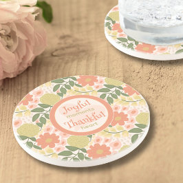 Floral Coaster Set – Gratitude-Inspired Home Decor Zandsteen Onderzetter