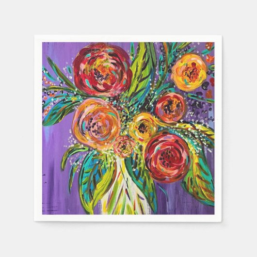 Floral Cocktail Napkins Servet (Voorkant)