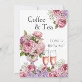 Floral Coffee and Tea Love is Brewing Sign Kaart (Achterkant)