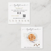*~* Floral Coffee Bean Espresso QR Rewards Cafe Klantenkaartje (Voorkant / Achterkant)