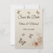 Floral Coffee Cream elegant Boho Save the Date (Voorkant)