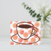 Floral Coffee Cup Briefkaart (Staand voorkant)