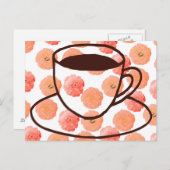 Floral Coffee Cup Briefkaart (Voorkant / Achterkant)