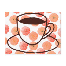 Floral Coffee Cup Briefkaart
