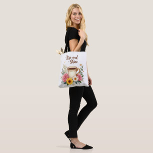 Floral Coffee Cup Canvas tas