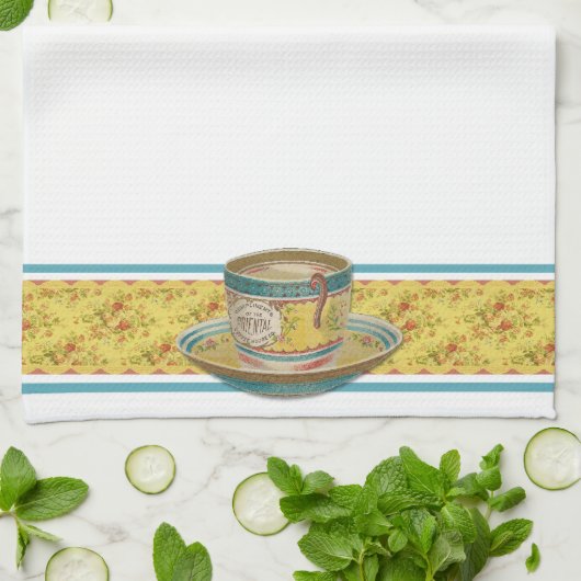  Floral Coffee Cup Theedoek (Gevouwen)
