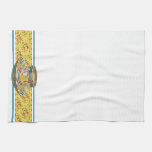  Floral Coffee Cup Theedoek (Horizontaal)