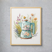 Floral Coffee Kitchen Waterverf Botanische Boho Poster