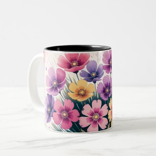 "Floral Coffee Mok – Botanical Flower Cup (Voorkant links)