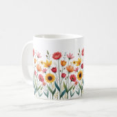 Floral Coffee Mok – Kleurrijke Flower Ceramic Cup (Voorkant links)