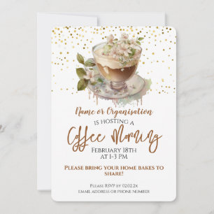 Floral Coffee Morning Fundraiser Kaart