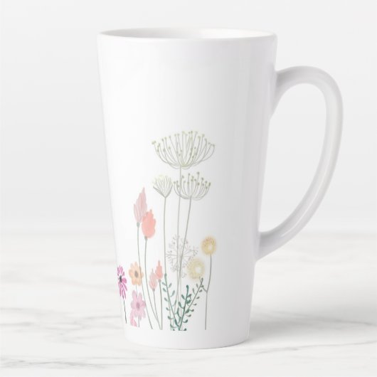 Floral Coffee Mug Latte Mok (Rechts)