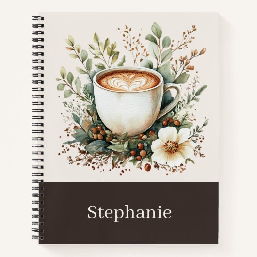 Floral Coffee Mug Personalized Notitieboek (Voorkant)