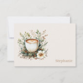 Floral Coffee Mug Personalized Notitiekaartje (Voorkant)