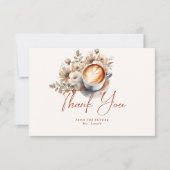 Floral Coffee thema Vrijgezellenfeest Dank u kaart (Voorkant)