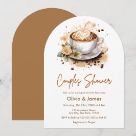 Floral Coffee Wedding Couples Vrijgezellenfeest Kaart