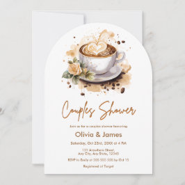 Floral Coffee Wedding Couples Vrijgezellenfeest Kaart