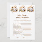 Floral Coffee Who Knows The Bride Beste Game Kaart (Voorkant)