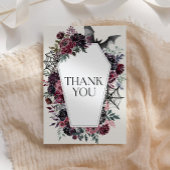Floral Coffin Halloween Baby shower Bedankkaart