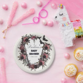 Floral Coffin Halloween Baby shower Papieren Bordje (Feest)