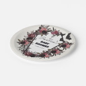 Floral Coffin Halloween Baby shower Papieren Bordje (Gekanteld)