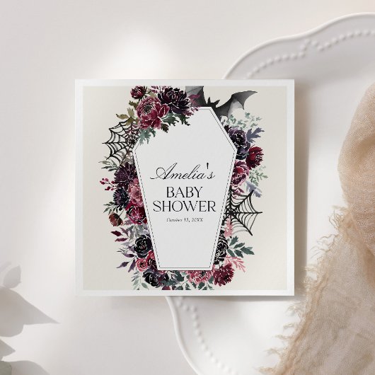 Floral Coffin Halloween Baby shower Servet