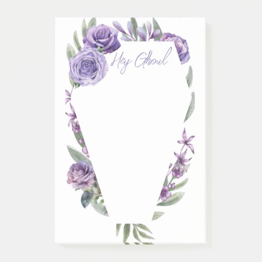 Floral Coffin Invitation Business Cards Post-it® Notes (Voorkant)