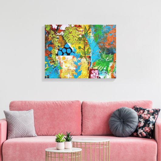 Floral Collage Canvas Afdruk (Insitu (Woonkamer))