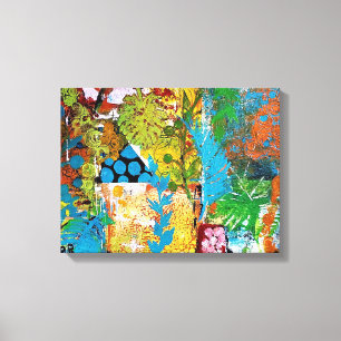 Floral Collage Canvas Afdruk
