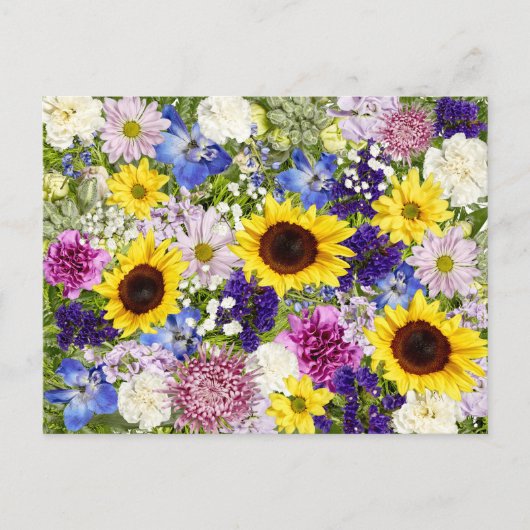 Floral Collage Foto Colorful Spring Flowers Briefkaart (Voorkant)