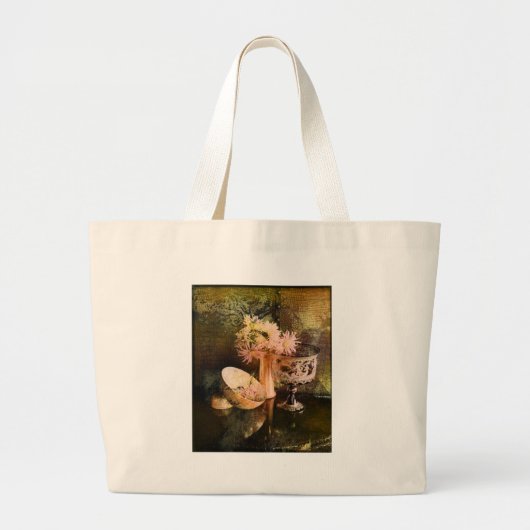 Floral Collage Grote Tote Bag (Voorkant)