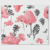 Floral Collage Waterverf Wrap Cadeaupapier (Vlak)