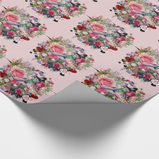 Floral Collage Wrapping Papier (Hoek)