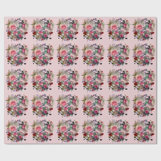 Floral Collage Wrapping Papier (Vlak)