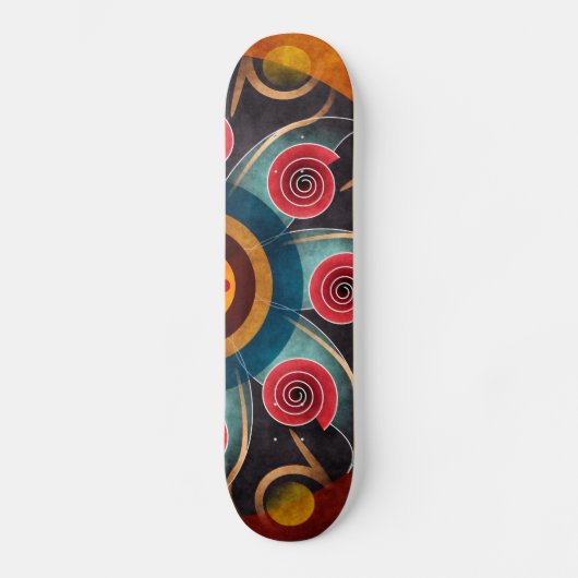 Floral Color Abstract Vector Art Skateboard (Voorkant)