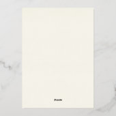 Floral Color Minimalist Script Wedding Folie Uitnodiging (Achterkant)