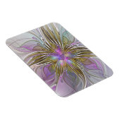 Floral Colorful Abstract Fractal With Pink & Gold Magneet (Rechterzijde)